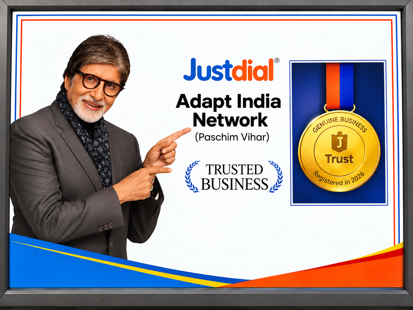 Adapt India Network Justdial Genuine Business Trust Stamp